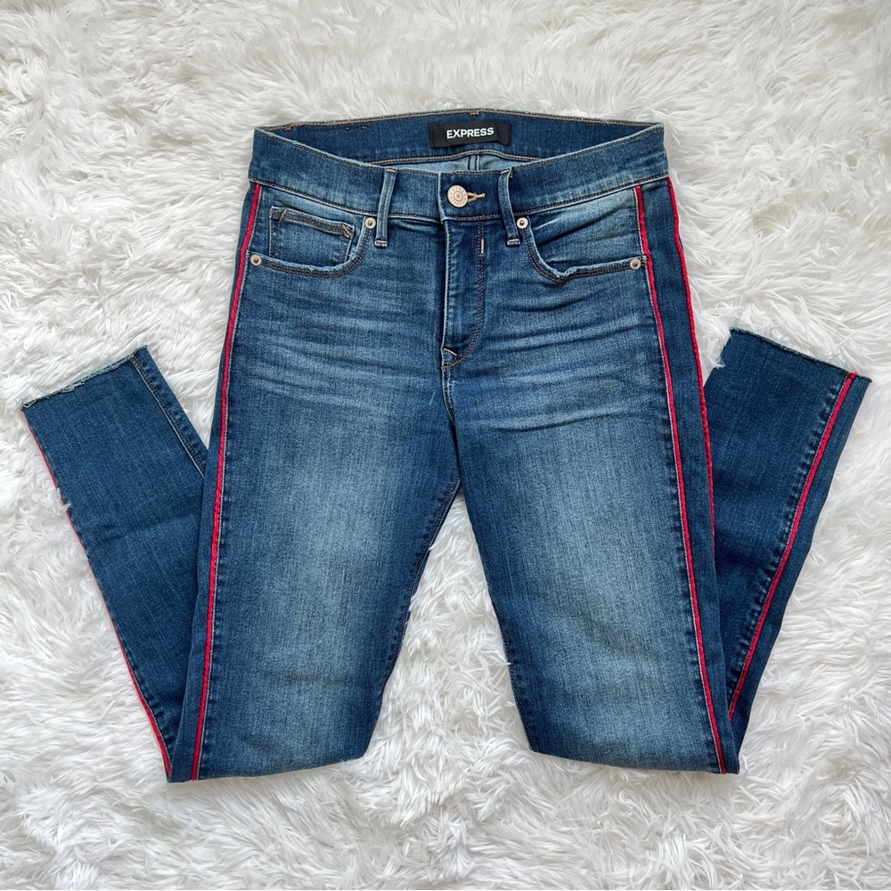 Express Jeans w/ Red Piping ❤️‍🔥